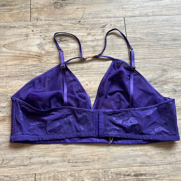 Savage X Fenty Bra Strap Up Lace Bralette 3XL Purple Blue NWT - Picture 2 of 7